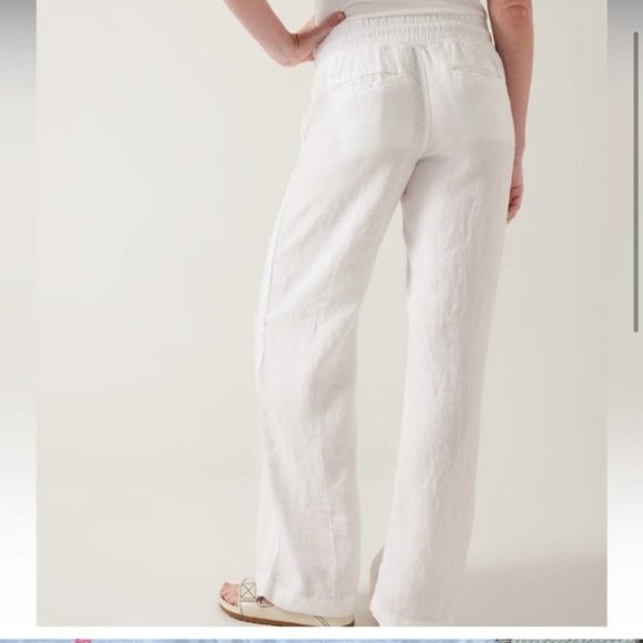 Athleta Cabo Linen Wide‎ Leg Pant White Size 0 - Picture 2 of 6